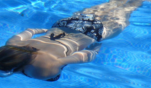 woman in swimming pool